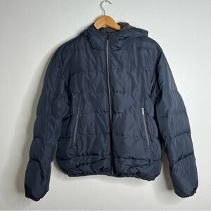 F.O.G. by London Fog Women's Navy Blue Reversible Zip Front Down Winter Coat M